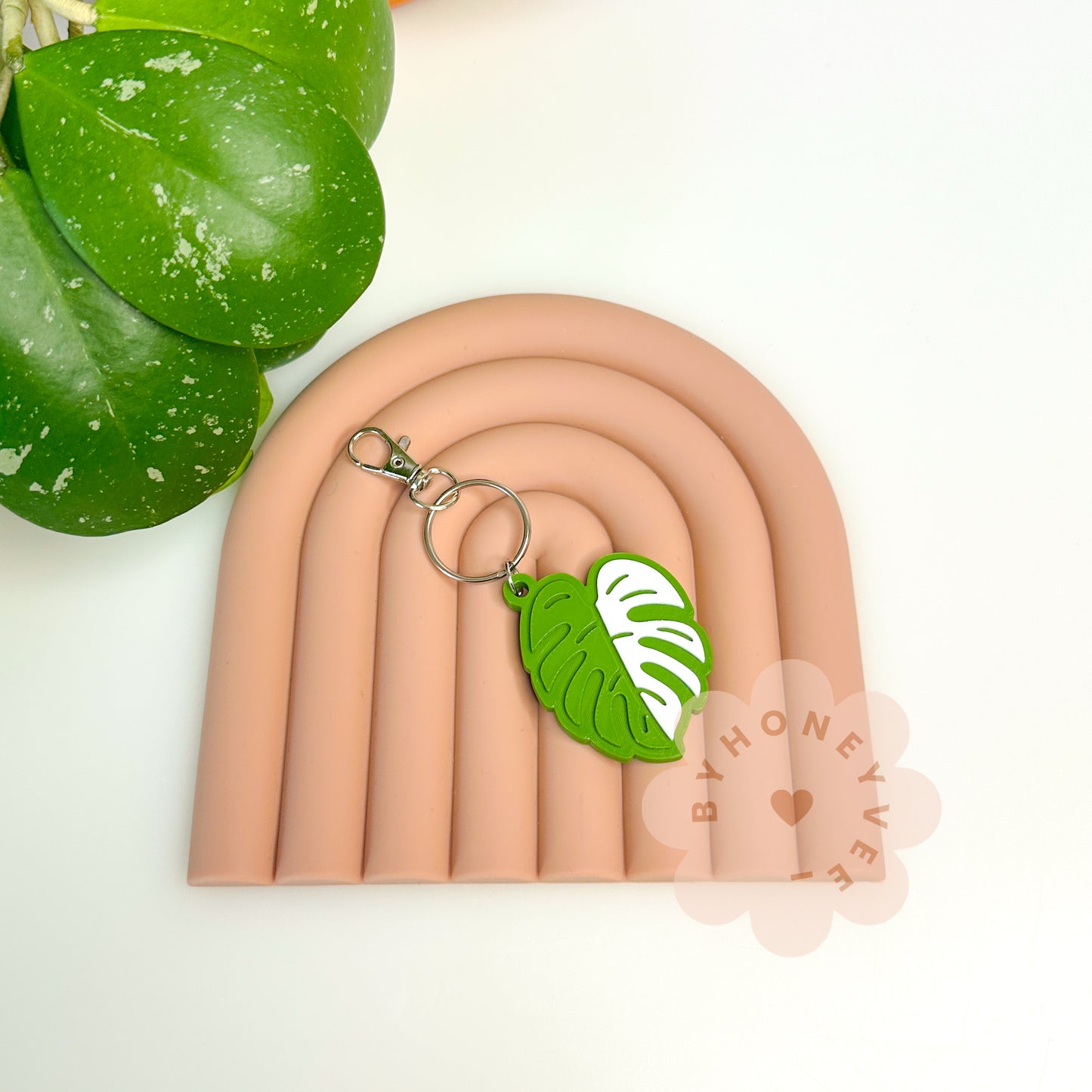 Monstera Leaf Keychain