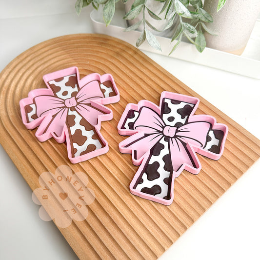 Cow Print Cross Tray