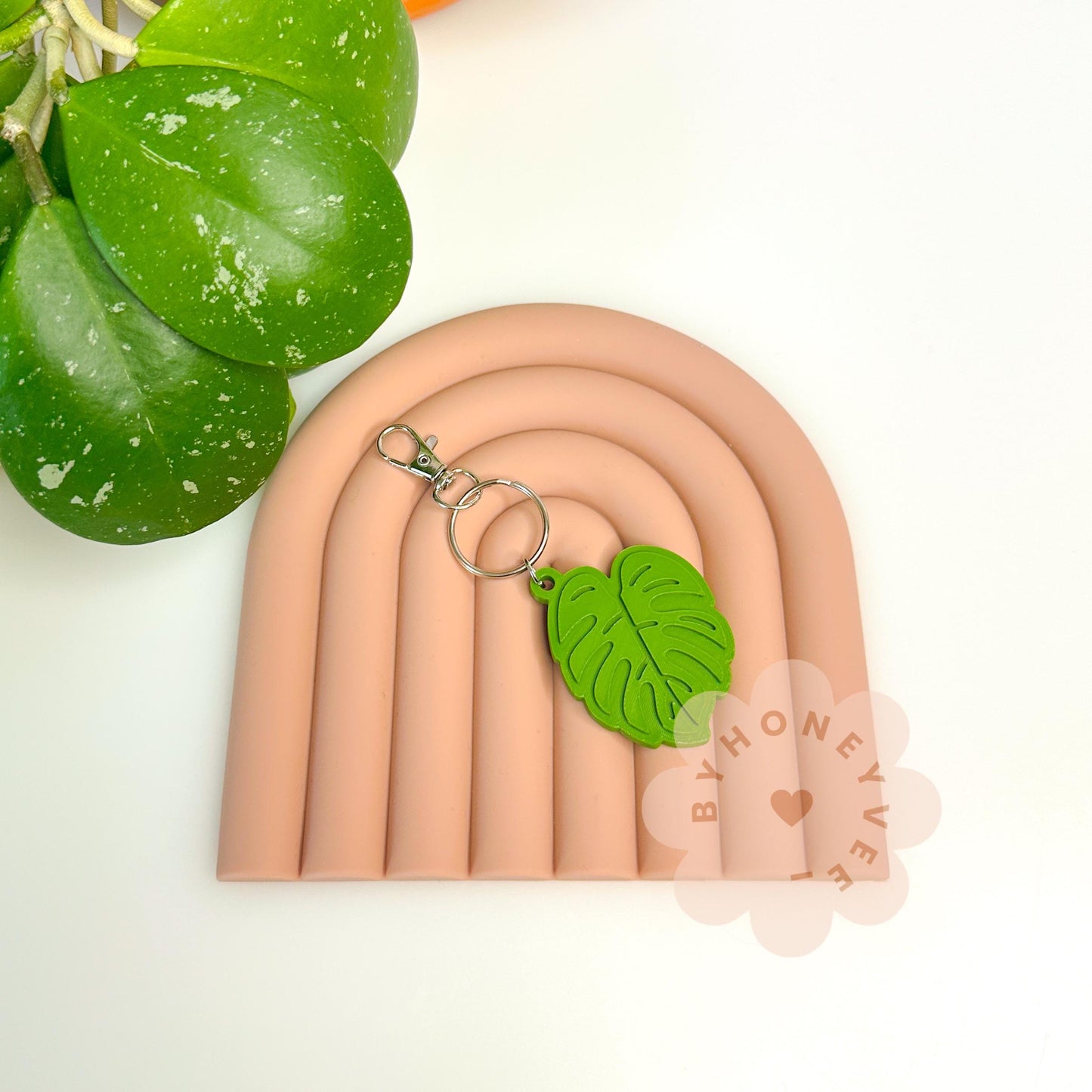 Monstera Leaf Keychain