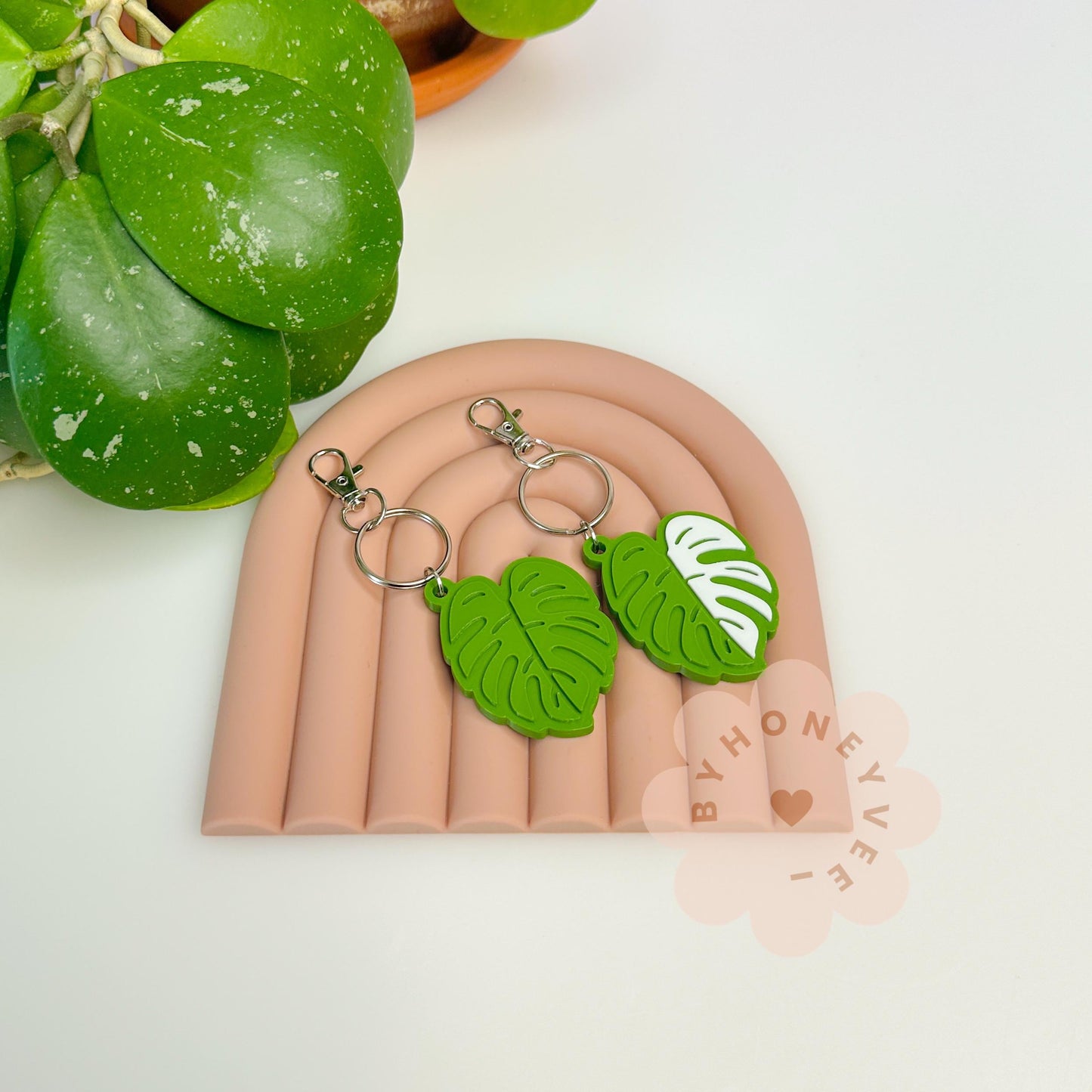 Monstera Leaf Keychain